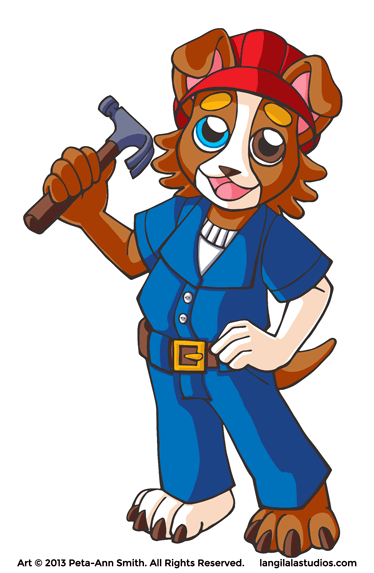 Illustration of Growlford Barkley, a Langi Lala Studios original character.